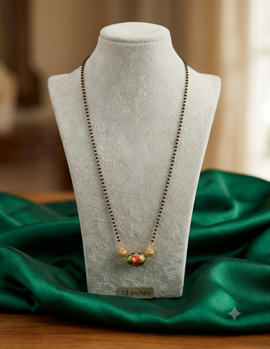 Green Japanese Bead Mangalasutra