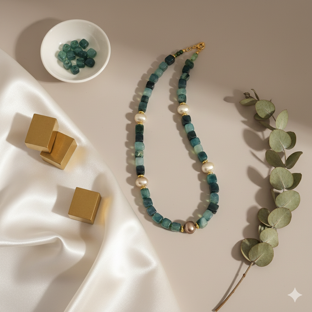 Shaded Green agates Necklace