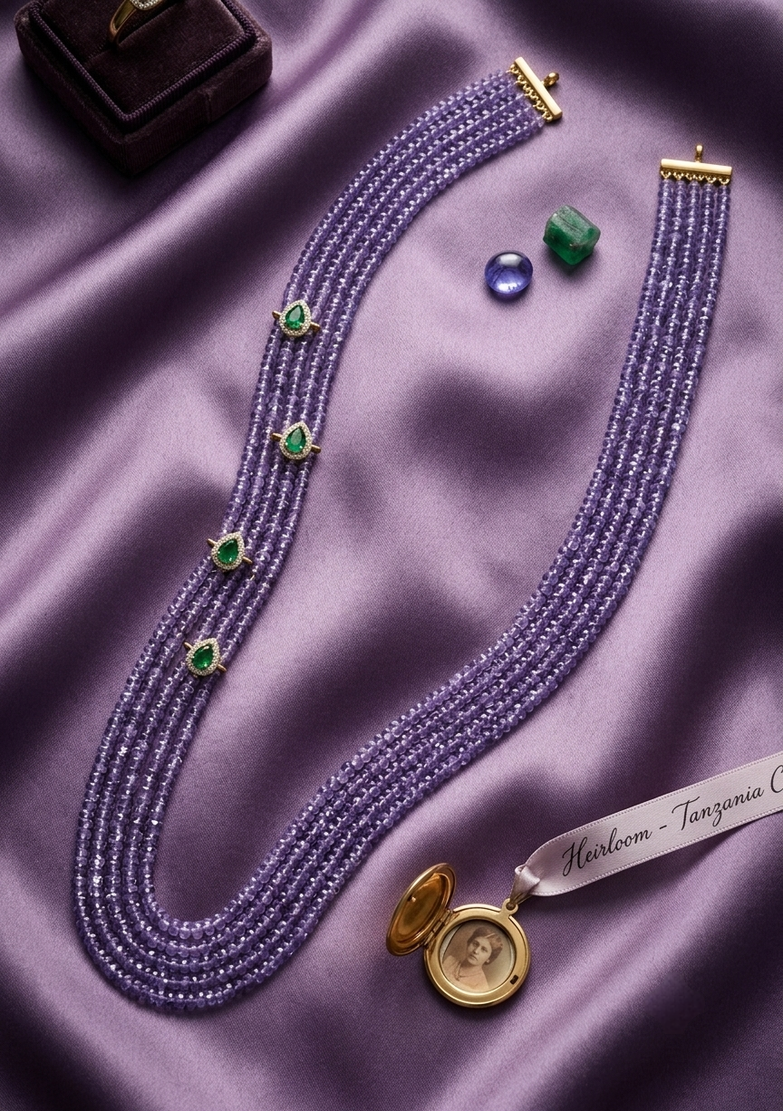 Lavender CZ Beads Necklcae