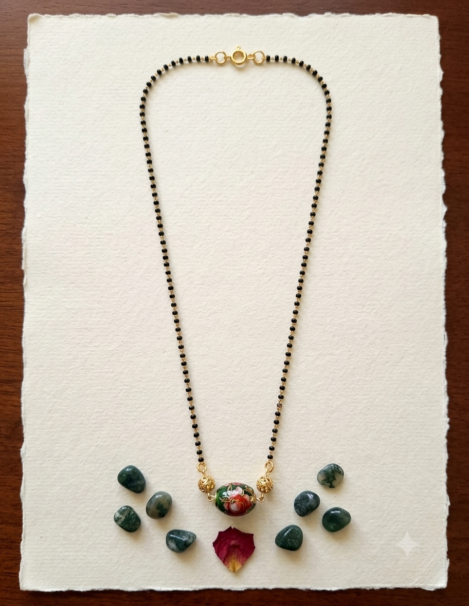 Green Japanese Bead Mangalasutra