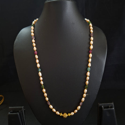 Pearl and multi colour Beads Necklace