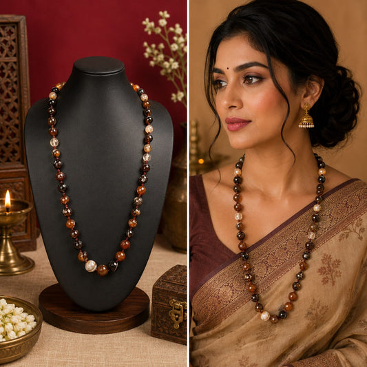 Shaded Brown Agates Necklace