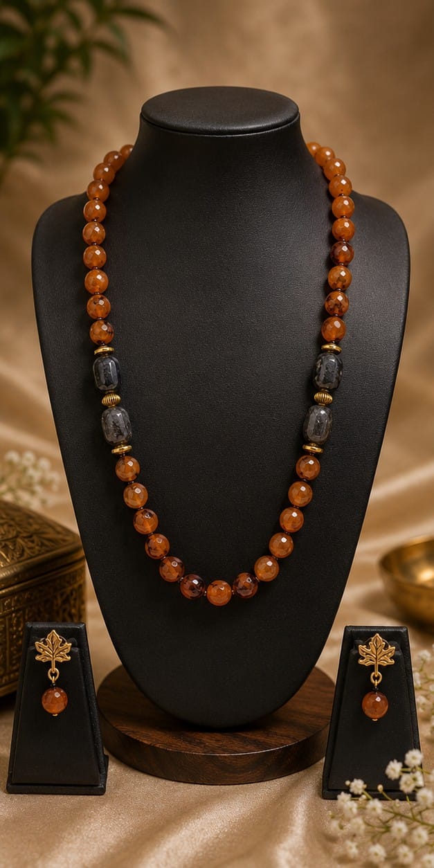 Orange and black shaded Necklace