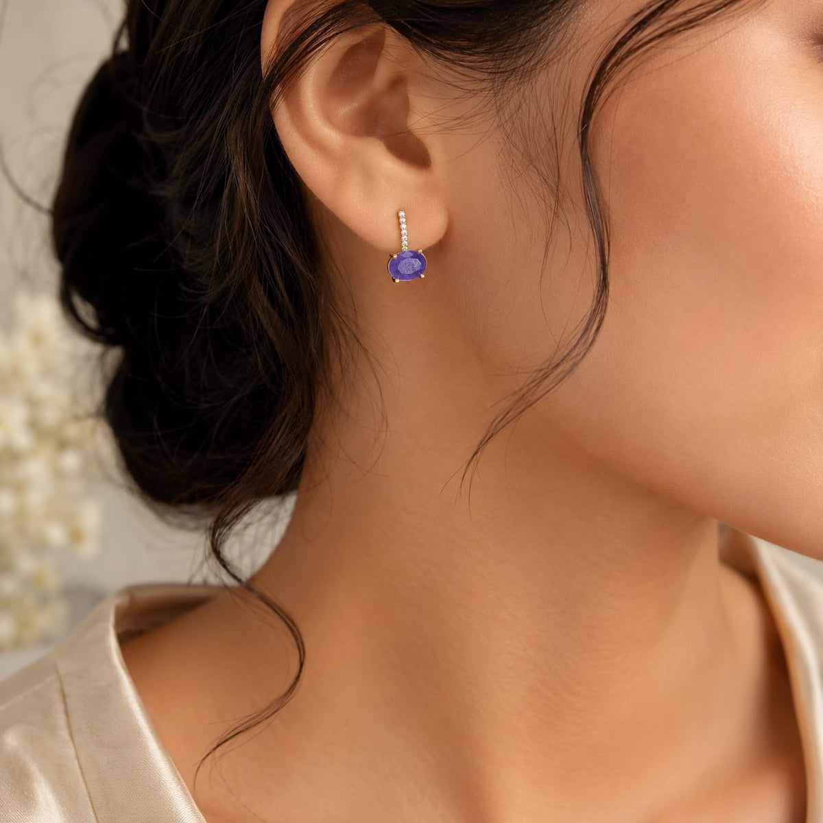 Lavender Mossonite stone studs