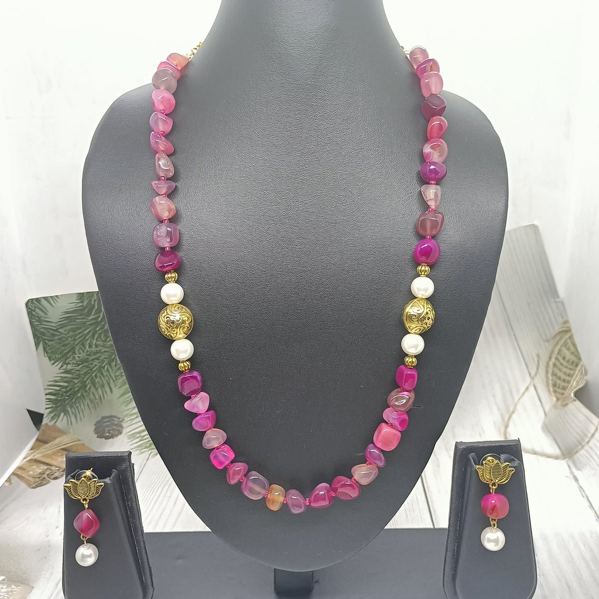 Customised Agate Nuggets Necklace
