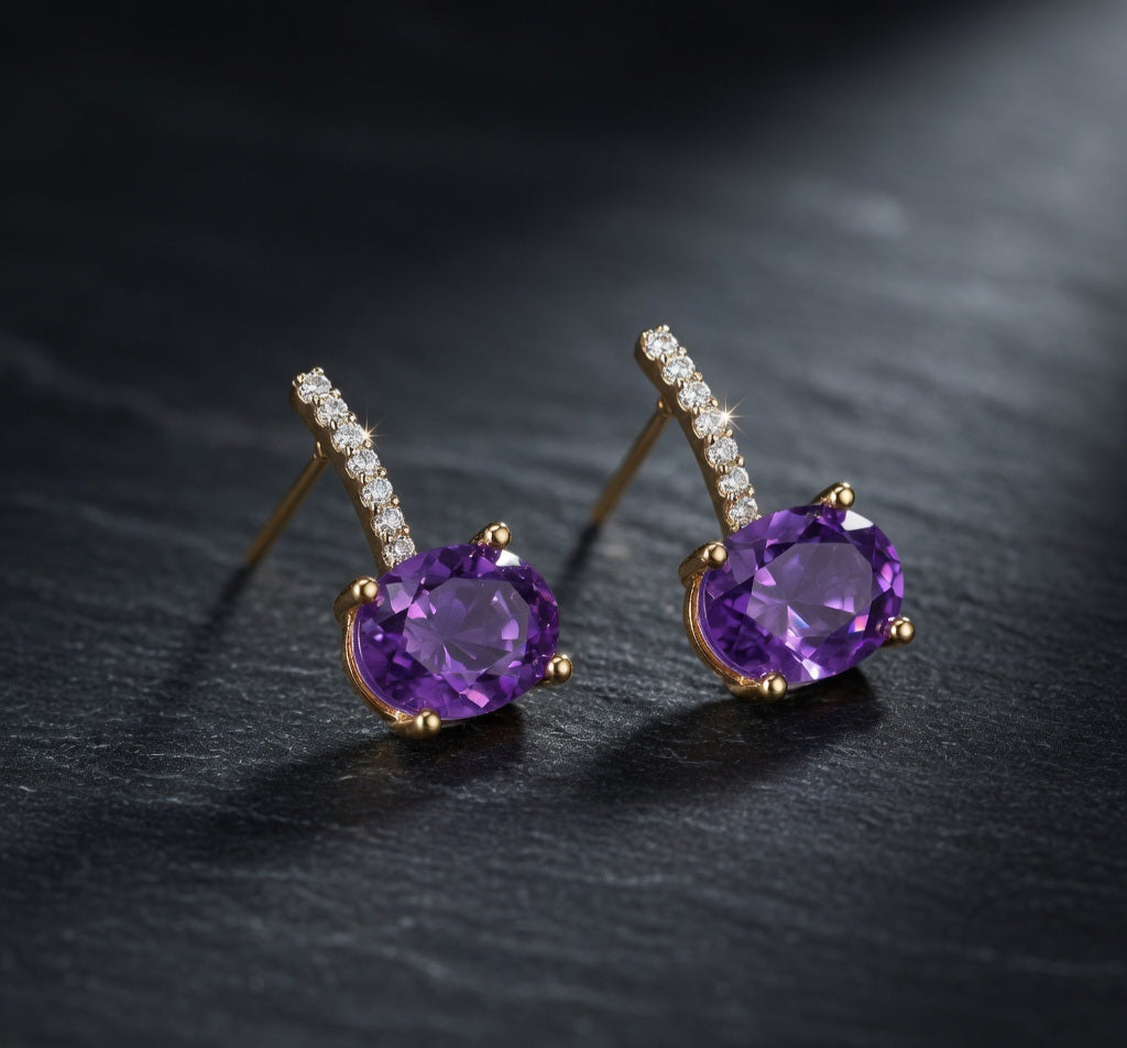 Lavender Mossonite stone studs